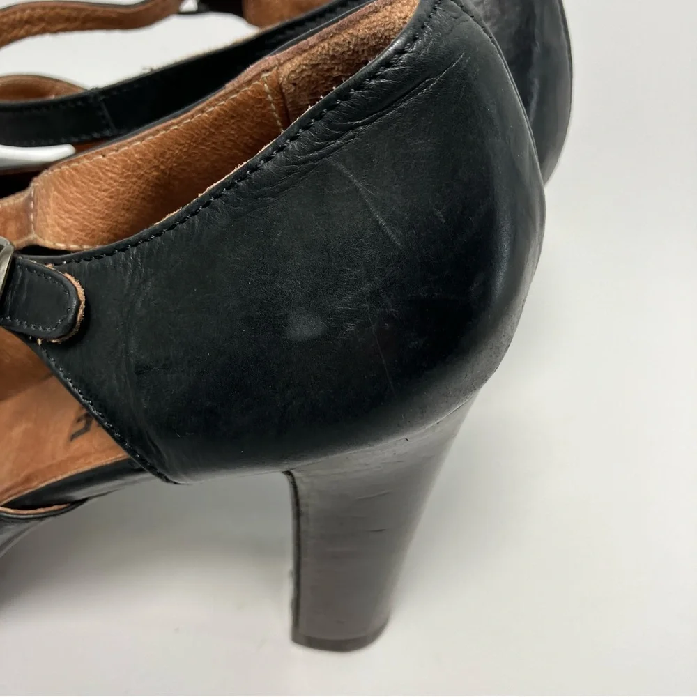 Michael Jolie designer Handcrafted Italian leather‎ shoes size 38 heel Mary Jane